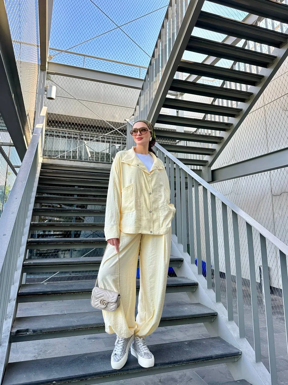 Paça Fermuarlı Oversize Pamuklu İkili Takım