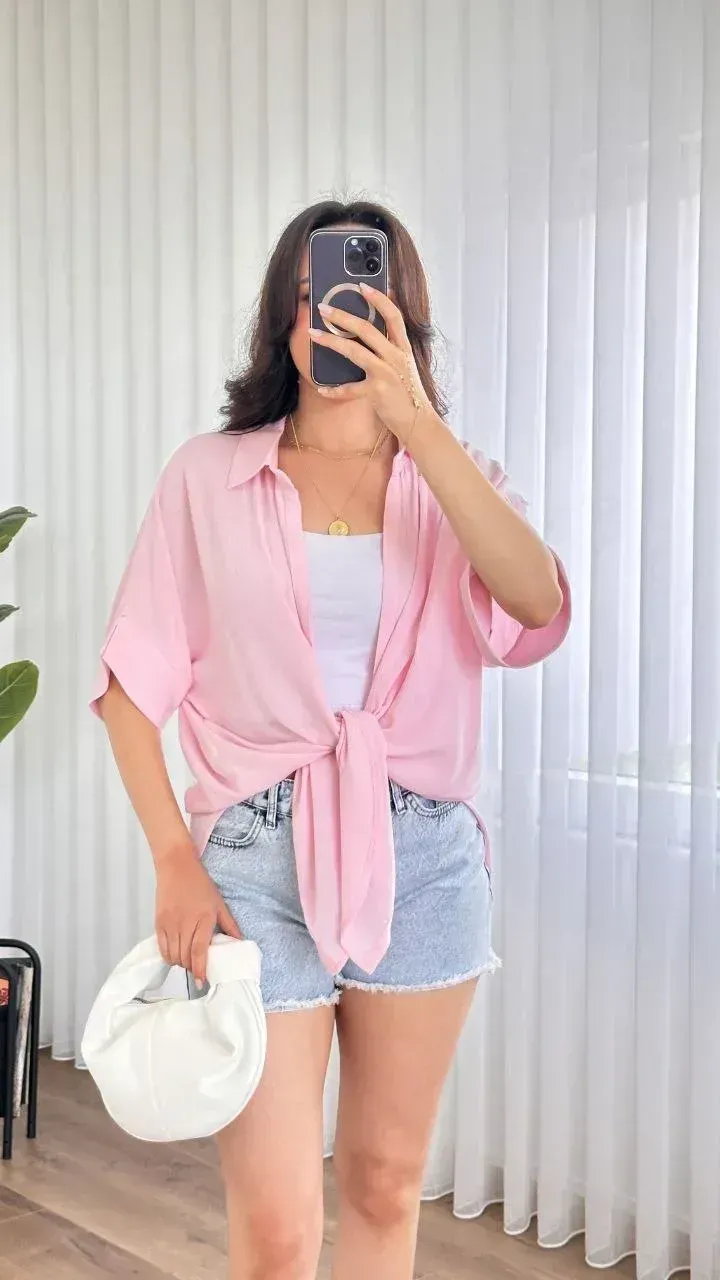 Standart Beden %100 Viskoz Yan Yırtmaçlı Kısa Kollu Kadın Kimono